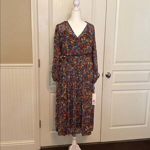 Calvin Klein Multicolor Floral Long Sleeve Dress